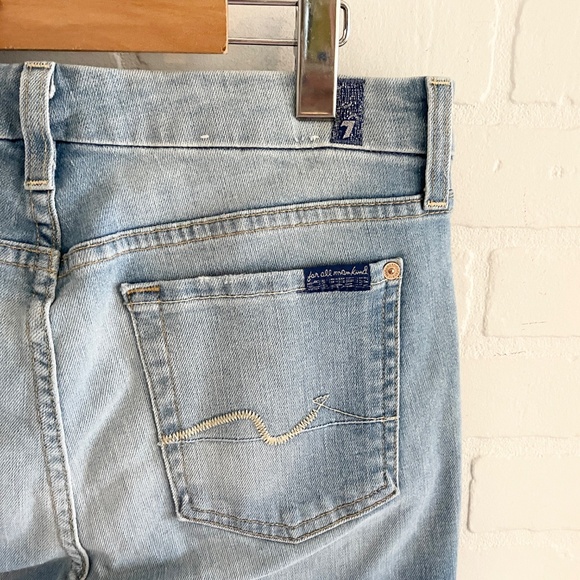 7 for all mankind Kimmie Crop Ankle Denim jeans Light wash Mid rise Sz 30 - Picture 11 of 16
